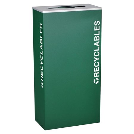 EX-CELL KAISER Ex-Cell Kaiser RC-KD17-R EGX 17 Gallon Rectangular Recycling Receptacle; Emerald RC-KD17-R EGX